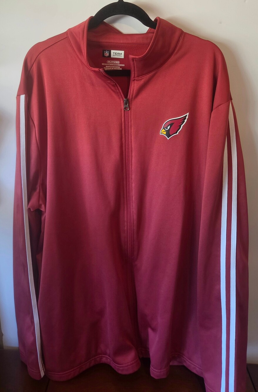3X Arizona Cardinals NFL Team Apparel Full Zip w/pockets Track Jacket 3XL Red